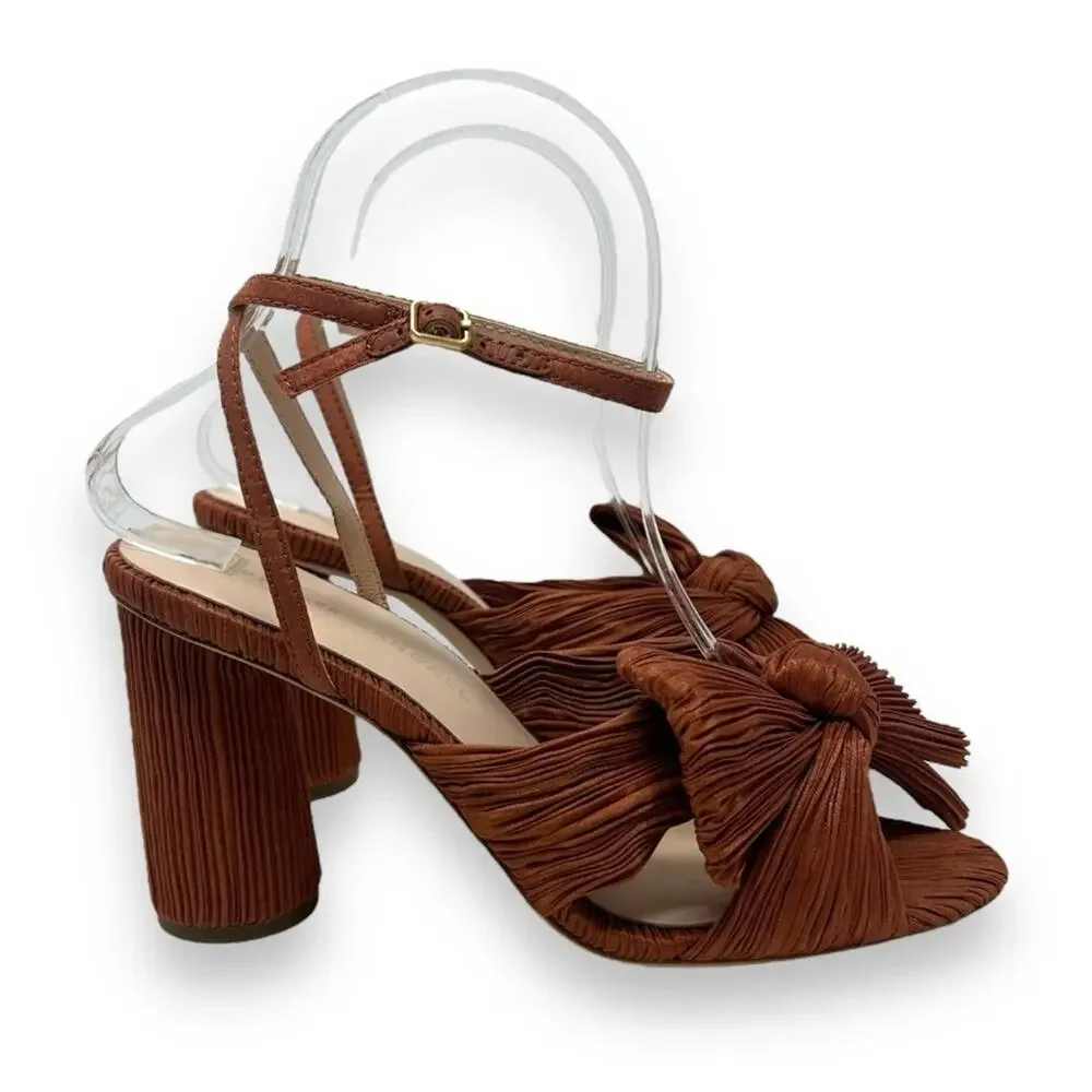 Loeffler Randall Camellia Knotted Sandal Terracotta Orange Bronze 6.5 Women’s